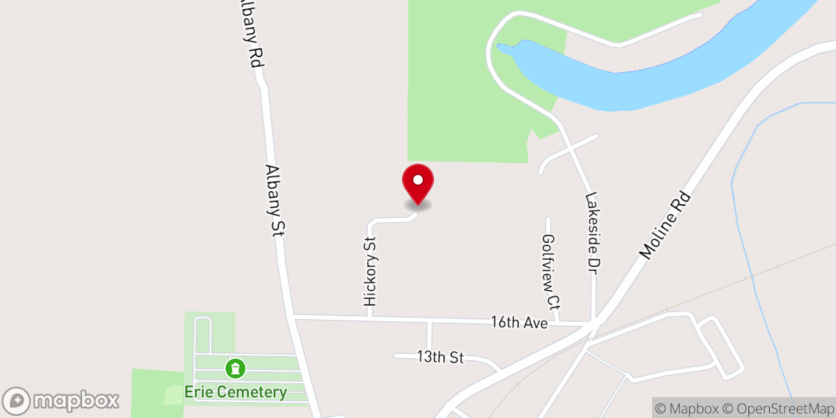 Map showing location of Erie Evangelical Free Church