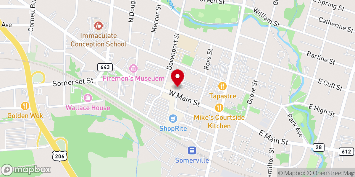 Map showing location of United Reformed Church of Somerville
