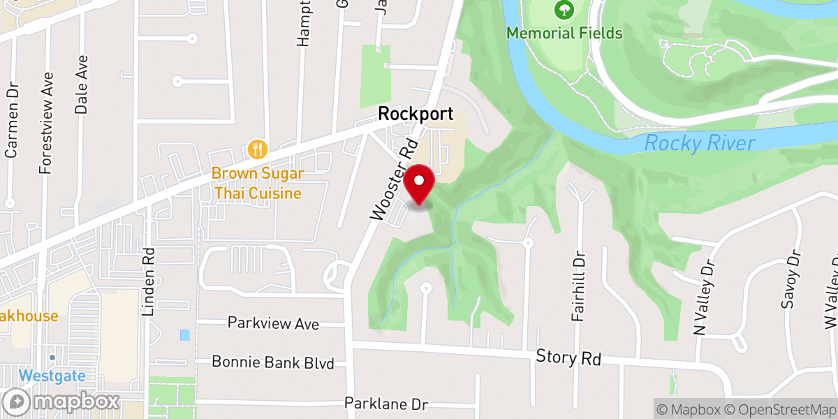 Map showing location of Rockport United Methodist Church