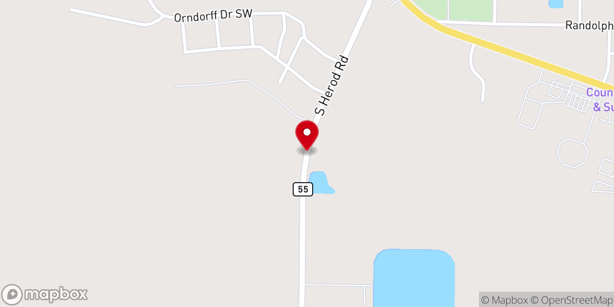 Map showing location of Pleasant Hill Baptist