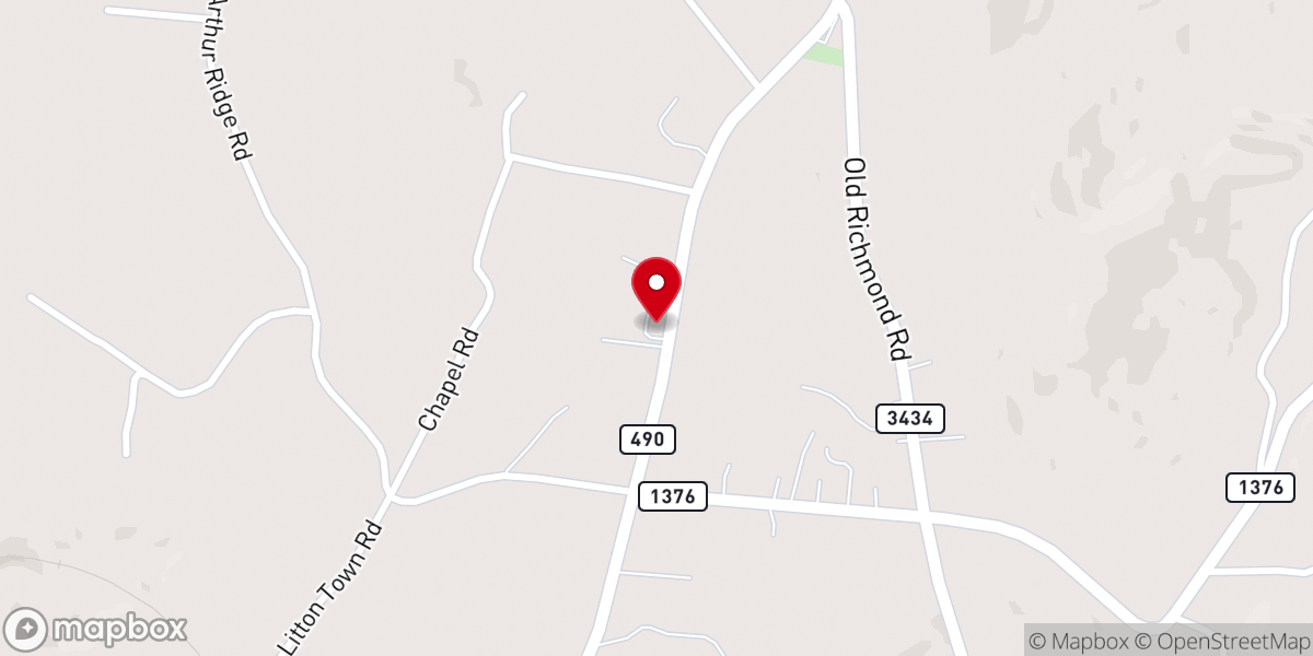 Map showing location of Philpot Chapel Baptist Church