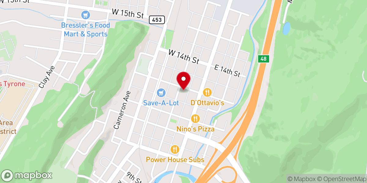 Map showing location of First English Lutheran Church