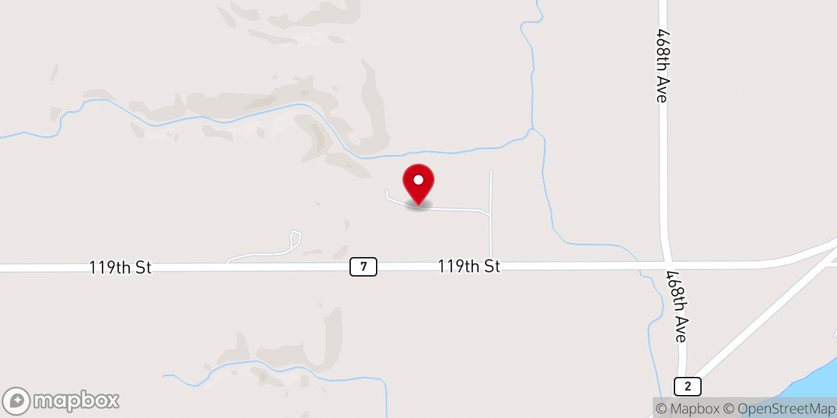 Map showing location of Lake Traverse Presbyterian Church