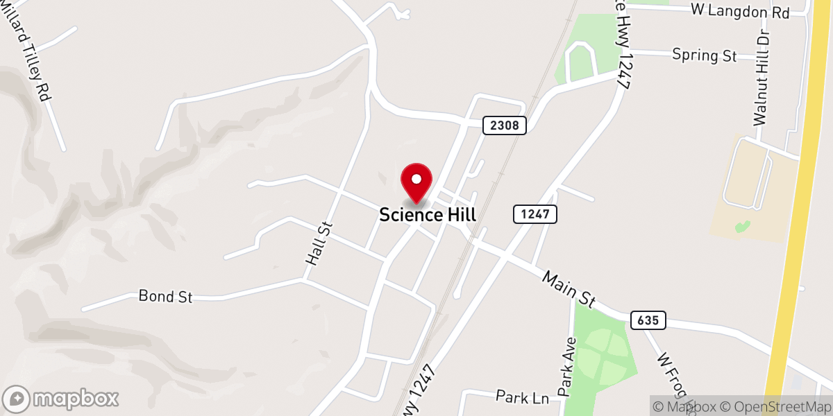 Map showing location of Science Hill Trinity Church