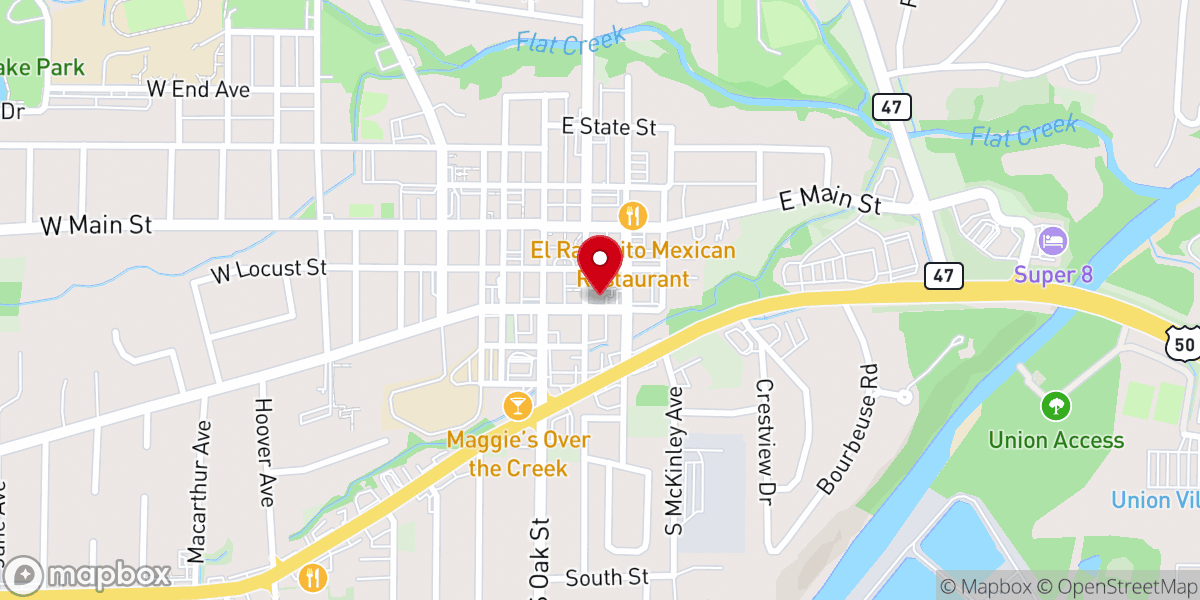 Map showing location of Franklin County Juvenile Office