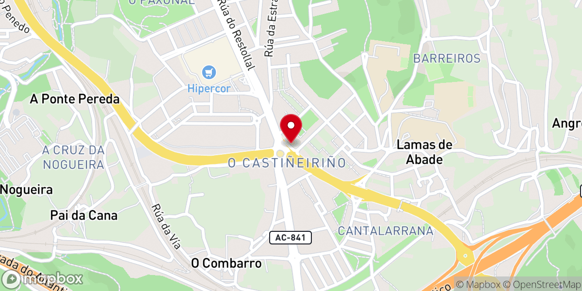 Map showing location of Castiñeiriño