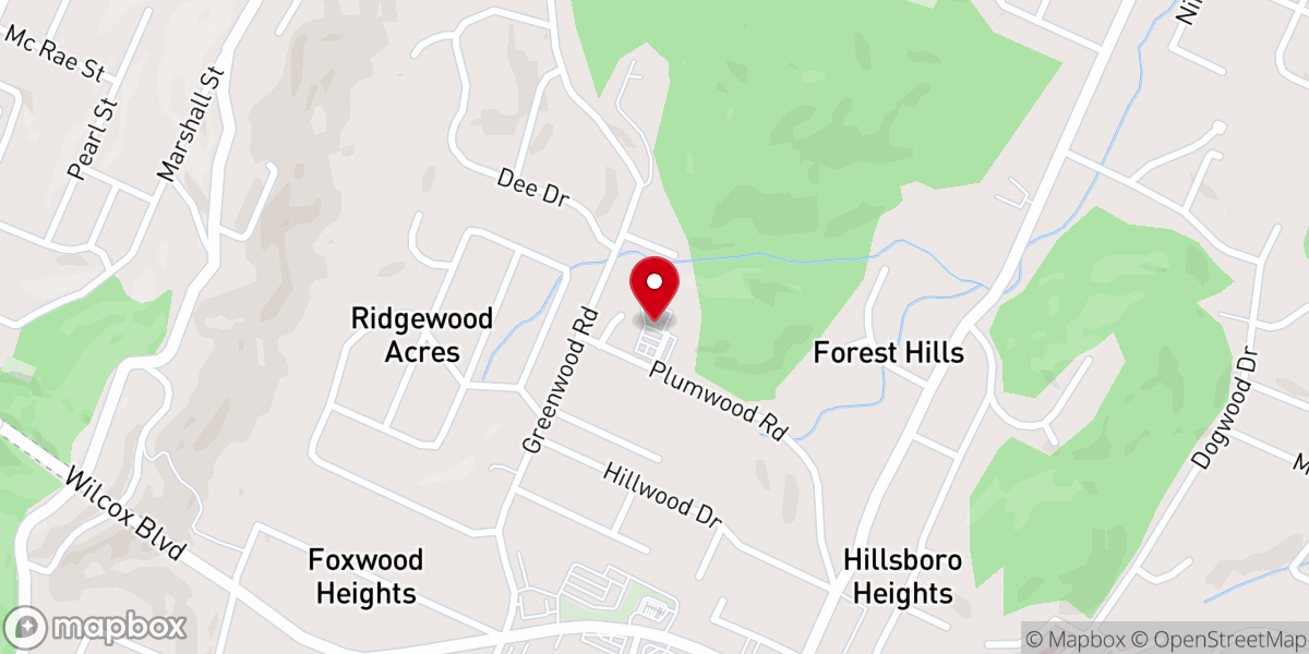 Map showing location of Antioch Missionary Baptist Church