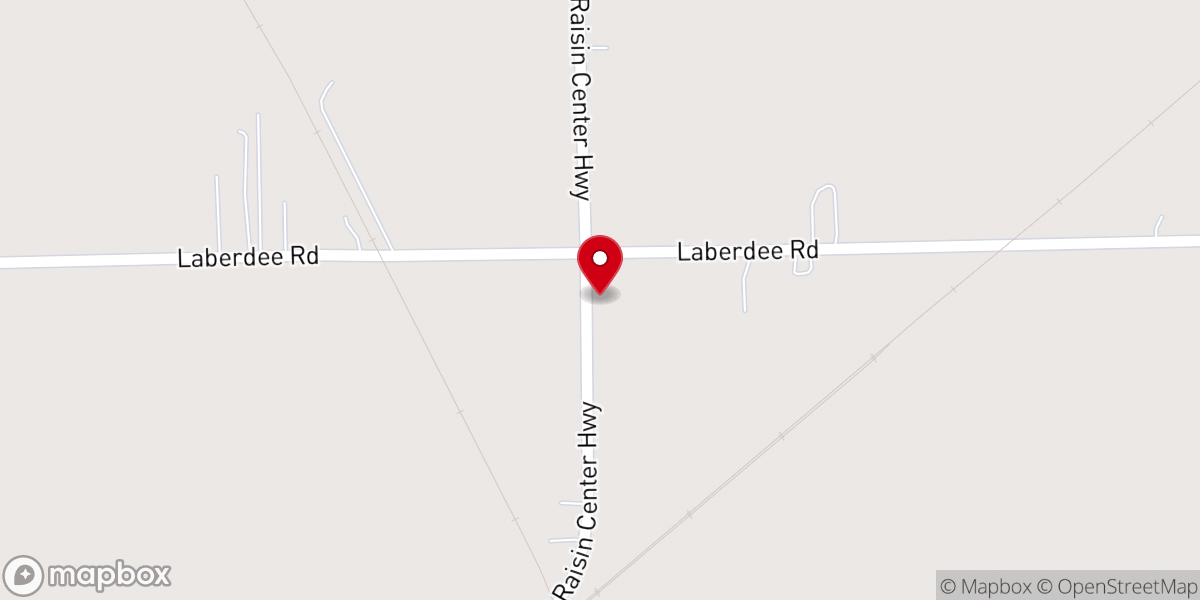 Map showing location of Raisin Center Friends Church