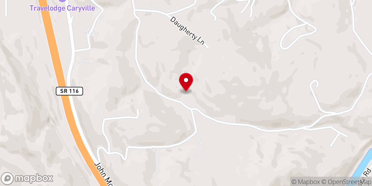 Map showing location of Little Cove Creek Baptist Church