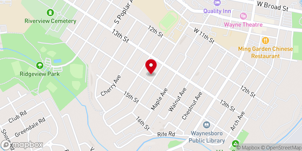Map showing location of Unitarian Universalist Fellowship