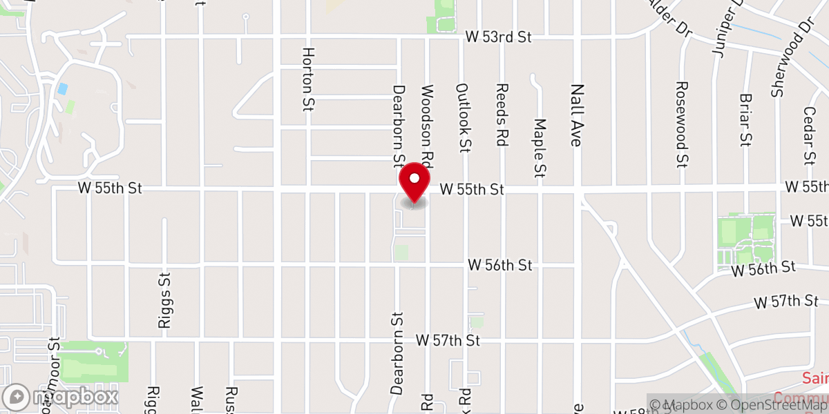 Map showing location of St. Pius X Catholic Church