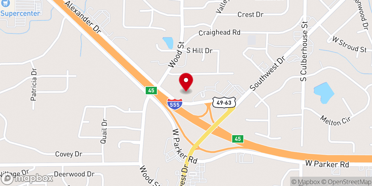 Map showing location of Cathedral Baptist Church