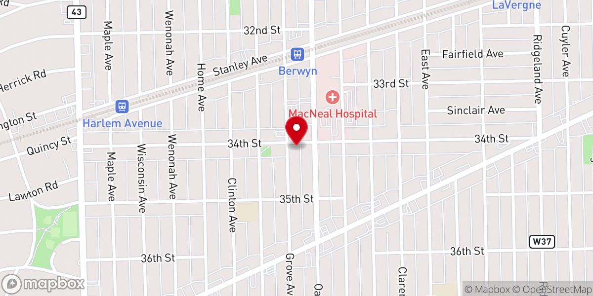 Map showing location of Christian Life Center Assemblies of God Church