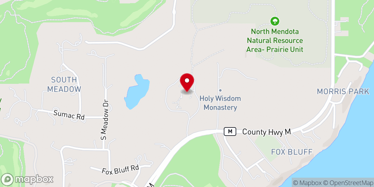 Map showing location of Holy Wisdom Monastery