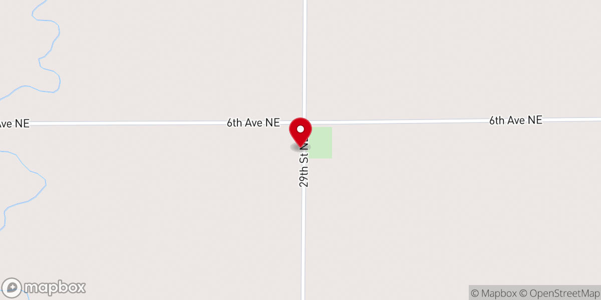 Map showing location of Washington Church