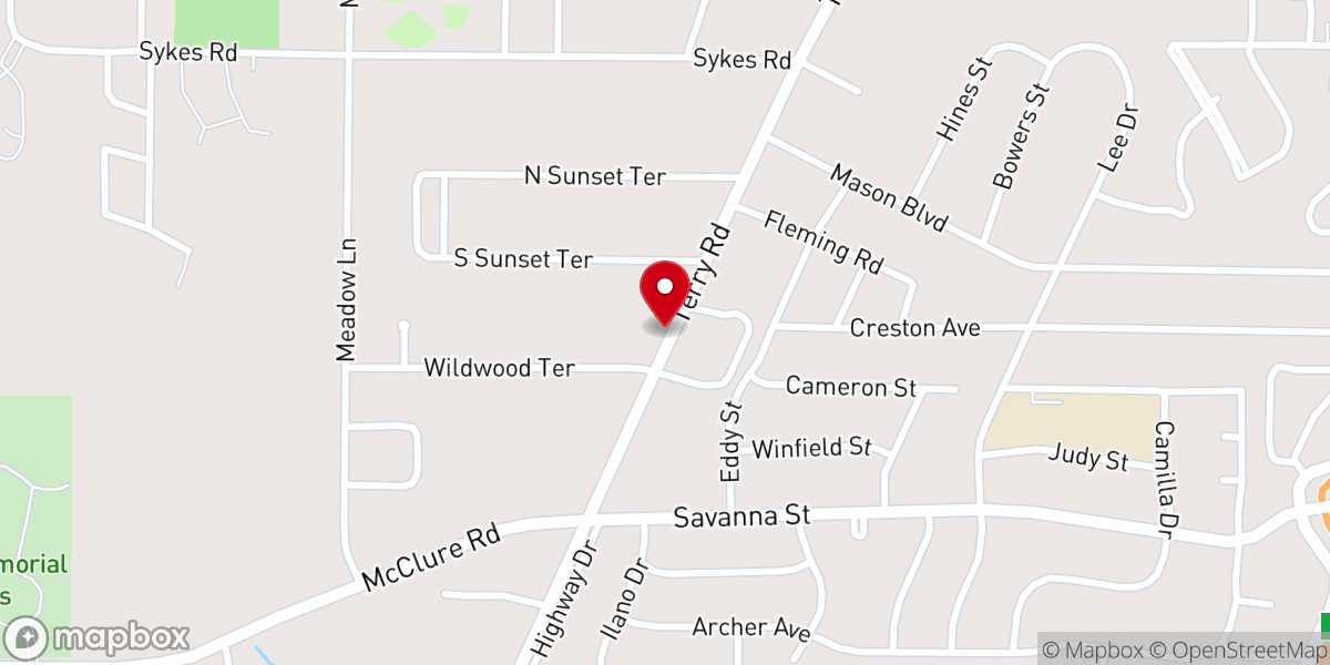Map showing location of Emmanuel Church of the Nazarene