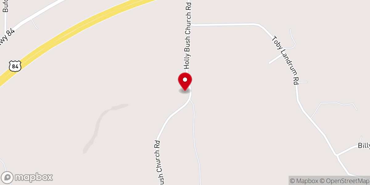 Map showing location of Holly Bush Church