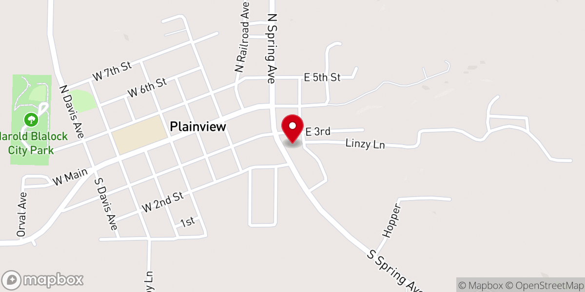 Map showing location of Plainview Jesus Name Church