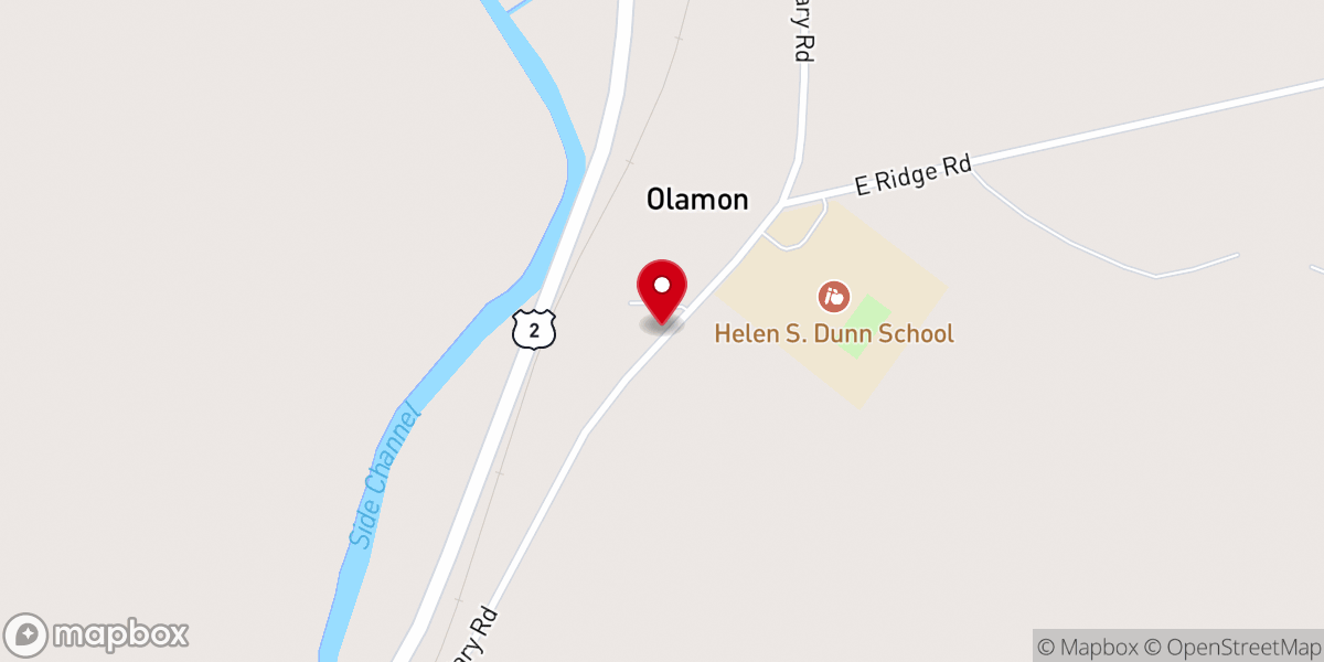 Map showing location of Olamon Faith Bible Church