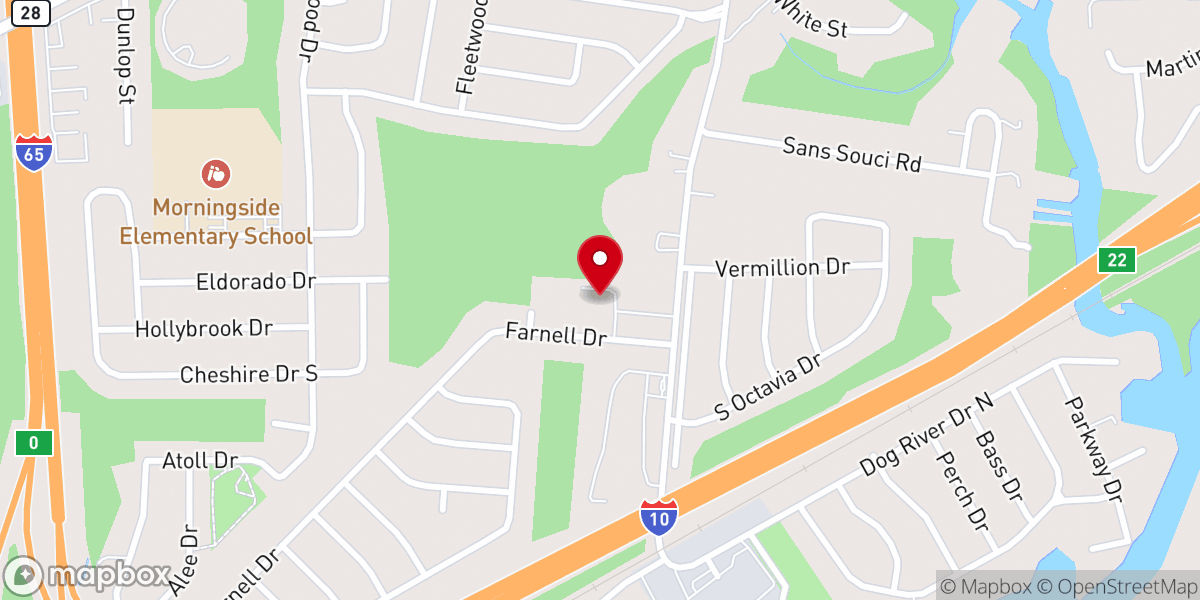 Map showing location of Manor Baptist Church