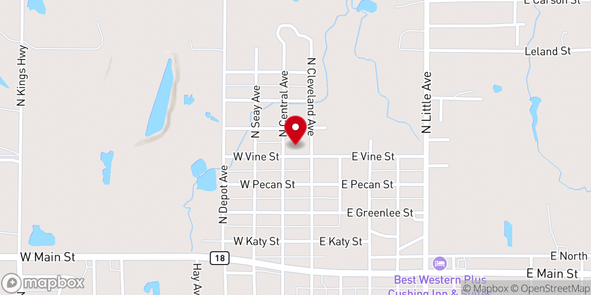 Map showing location of Mt Olive Baptist Church
