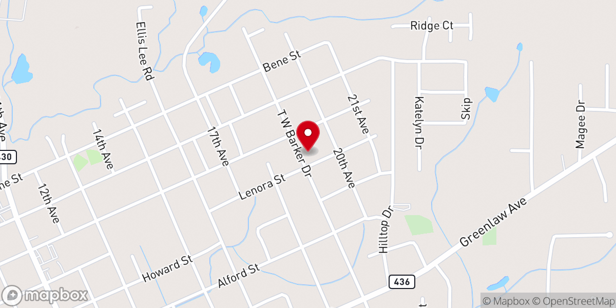Map showing location of St. John Temple Church of God In Christ