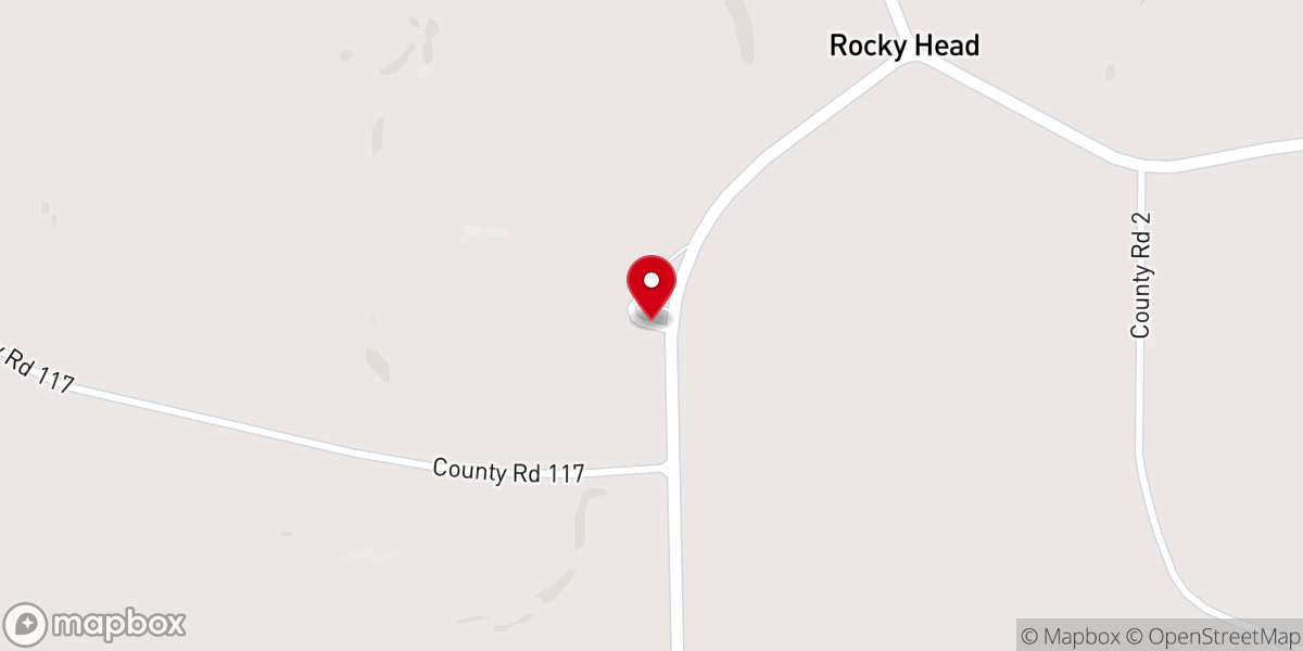 Map showing location of Rocky Head Baptist Church
