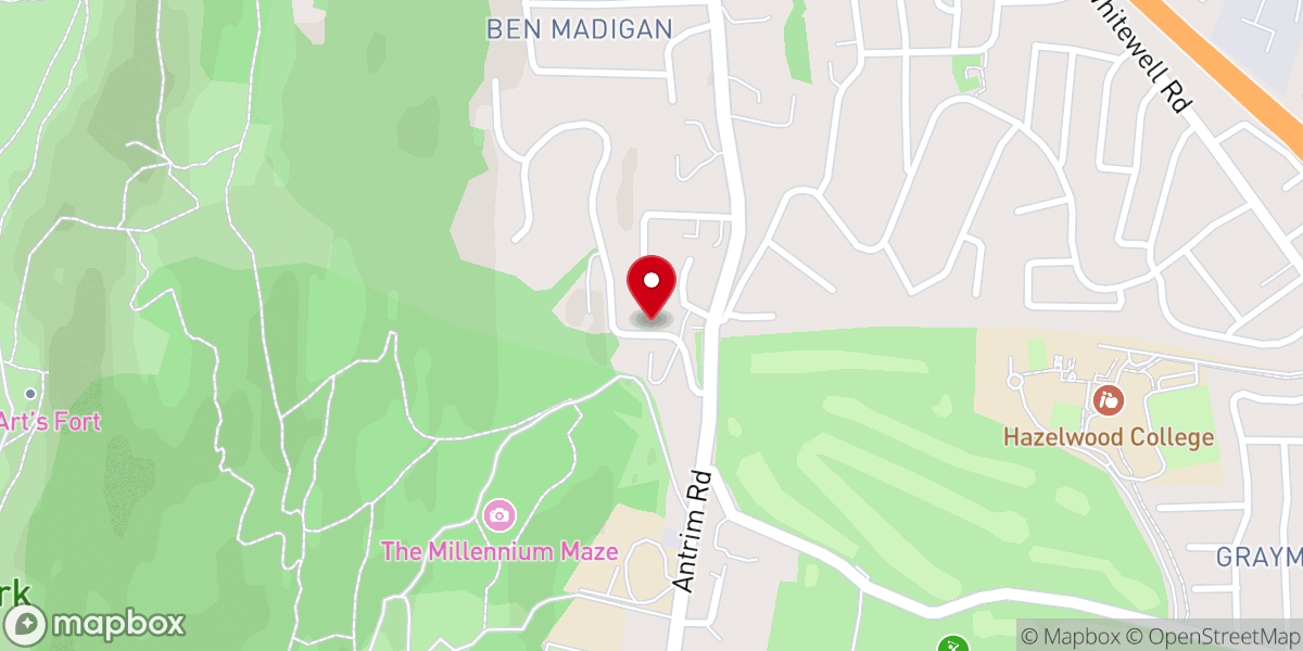 Map showing location of St Gerard's Church