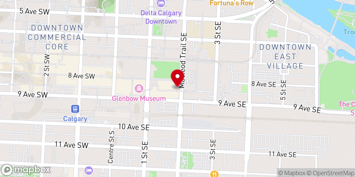 Map showing location of Calgary Downtown Musalla (MCC)