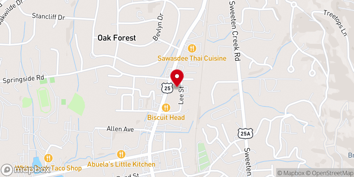 Map showing location of Skyland United Methodist Little Food Pantry