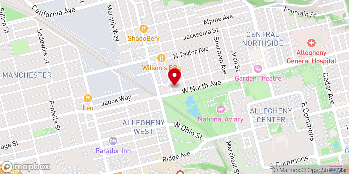 Map showing location of Trinity Luthern Church