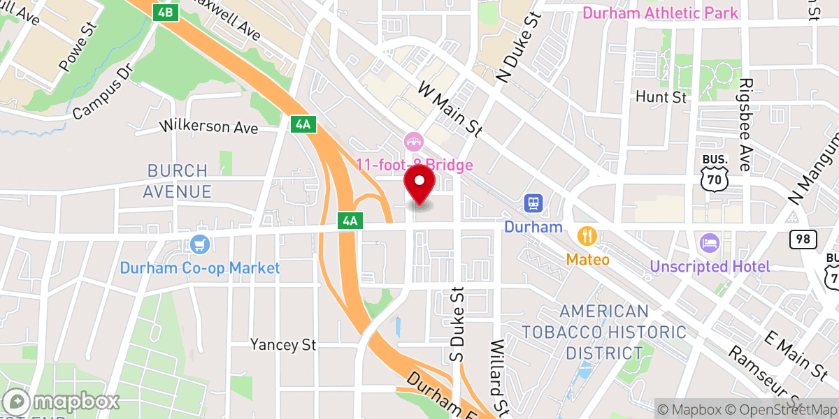 Map showing location of Duke Memorial United Methodist Church