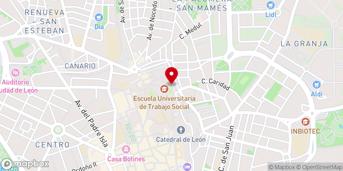 Map showing location of Muralla romana de León