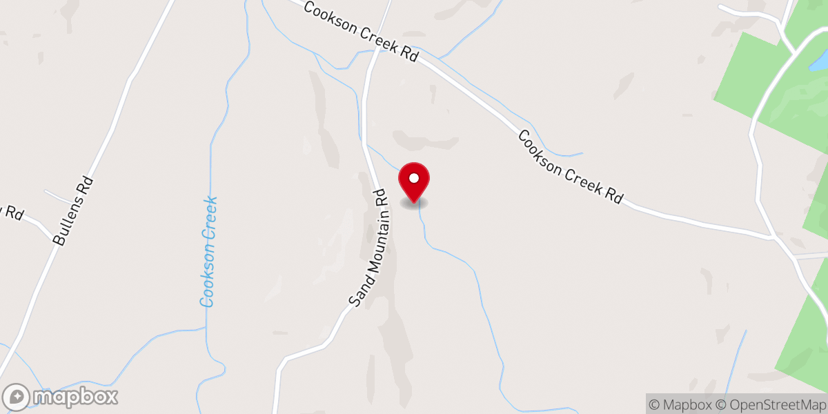 Map showing location of Cookson Creek Baptist Church