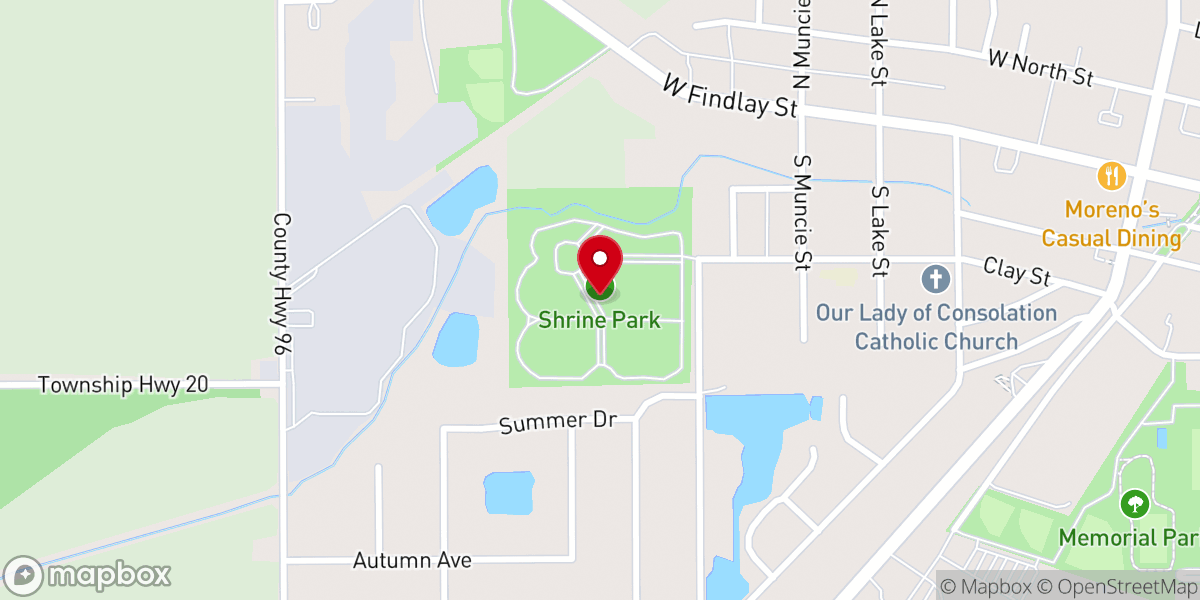 Map showing location of Shrine Park