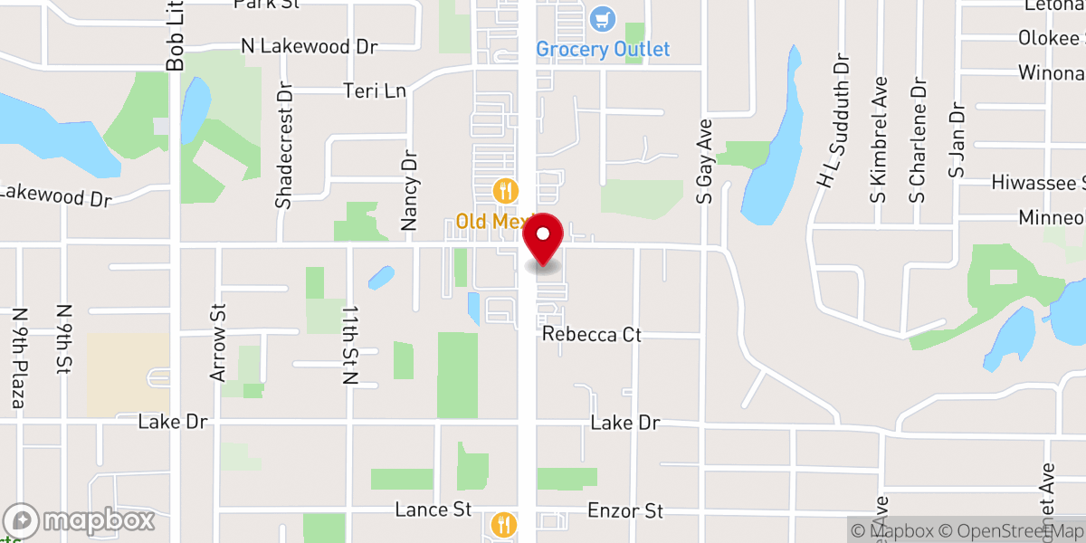 Map showing location of Parkway Baptist Church