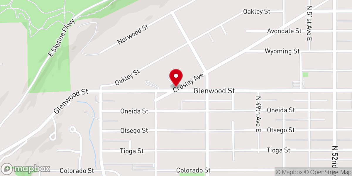 Map showing location of Great Lakes Church