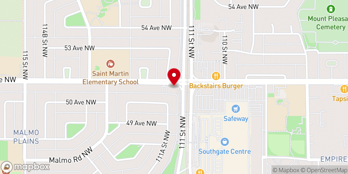 Map showing location of Southgate Baptist Church Edmonton