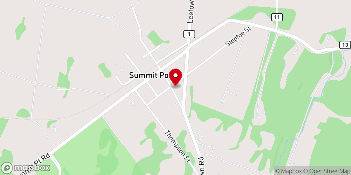 Map showing location of Summit Point Baptist Church