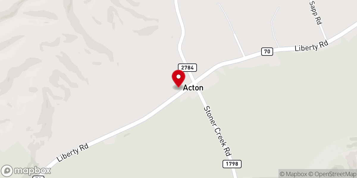 Map showing location of Stoner Creek Church