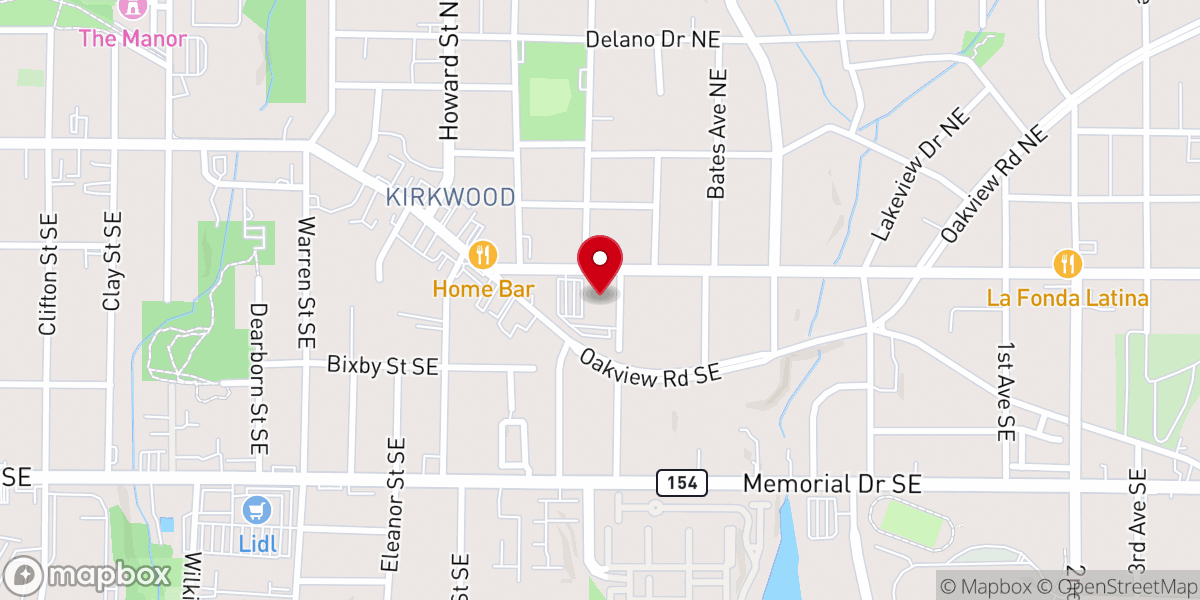 Map showing location of Pleasant Place Worship Center