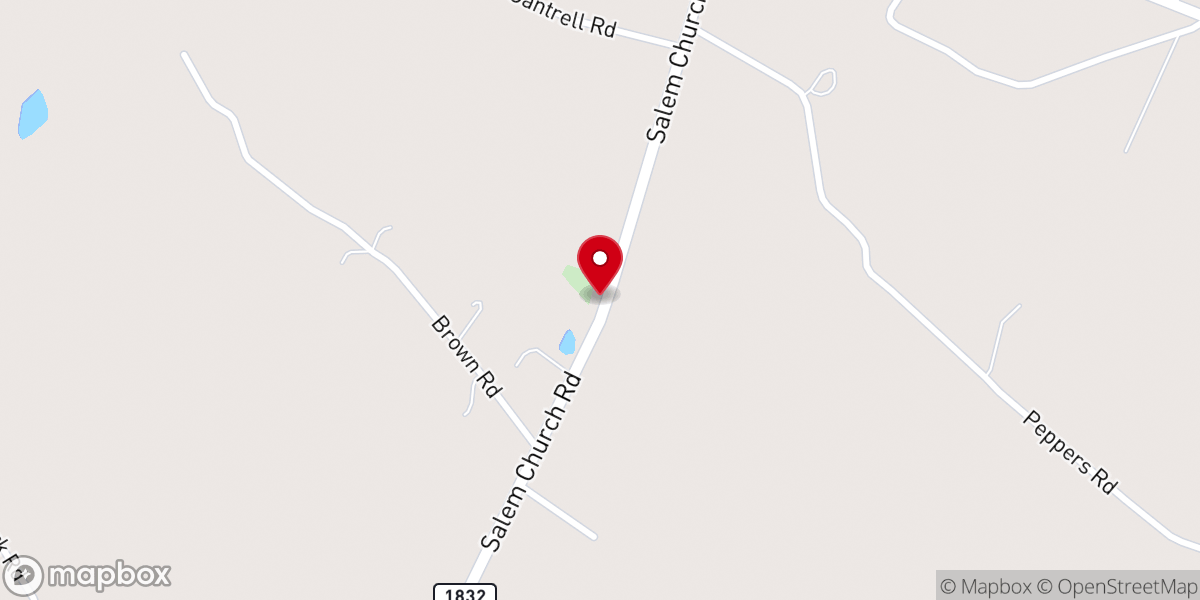 Map showing location of Friendship Church