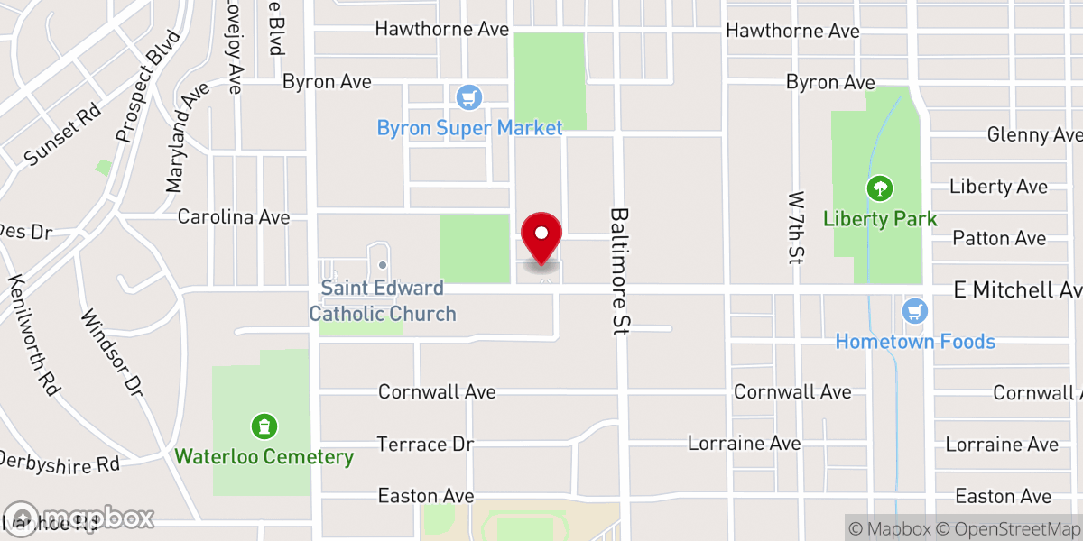 Map showing location of Living Stone Church