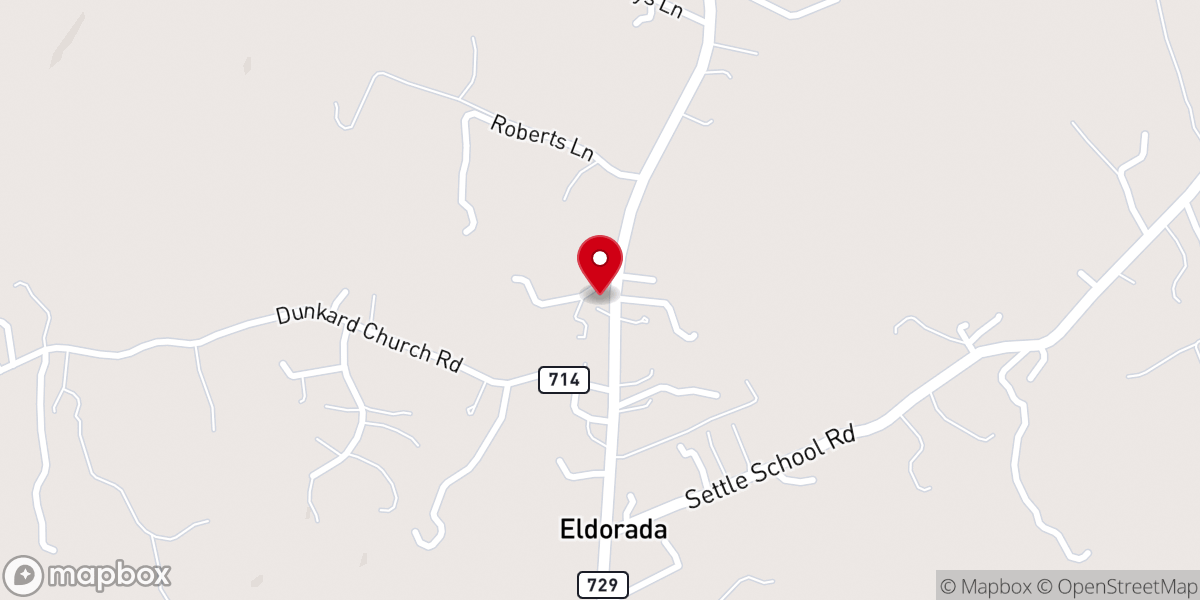 Map showing location of Black Oak Regular Baptist Church