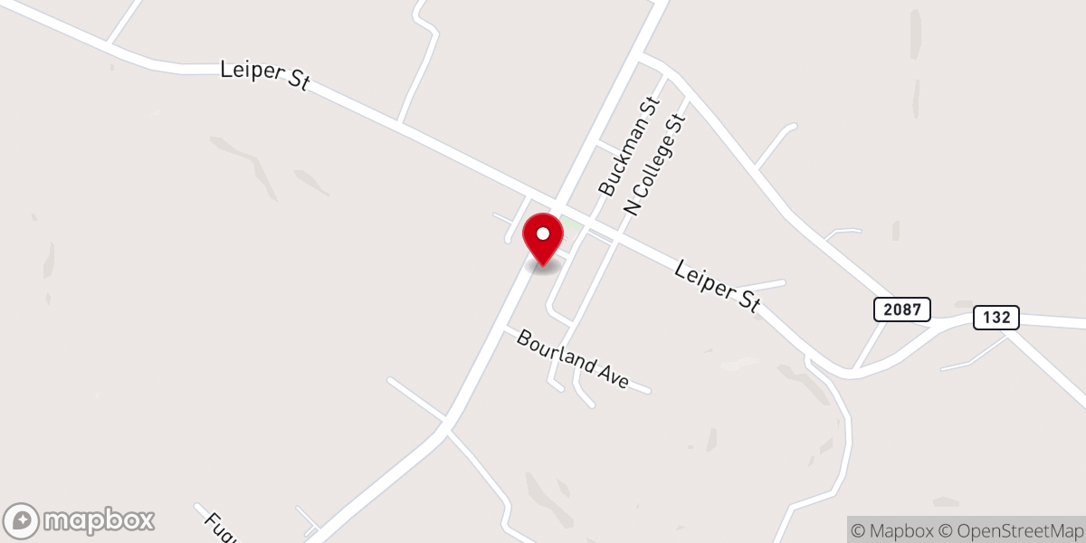 Map showing location of First Baptist Church of Dixon