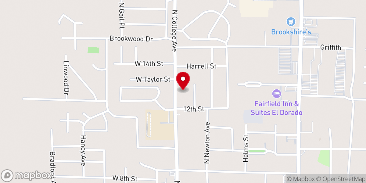 Map showing location of College Avenue Church of Christ