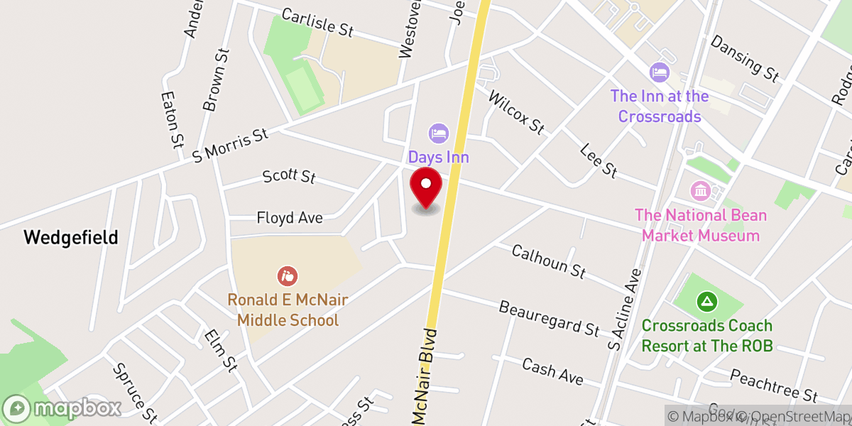 Map showing location of New Jerusalem Missionary Baptist Church
