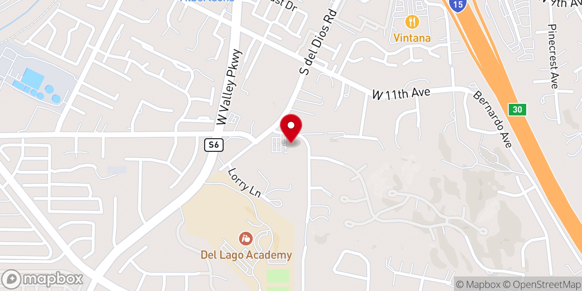 Map showing location of Escondido Center of Self-Realization Fellowship