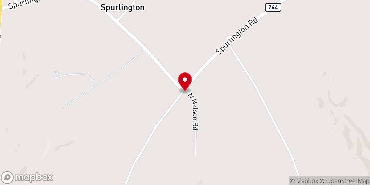 Map showing location of Spurlington United Methodist Church