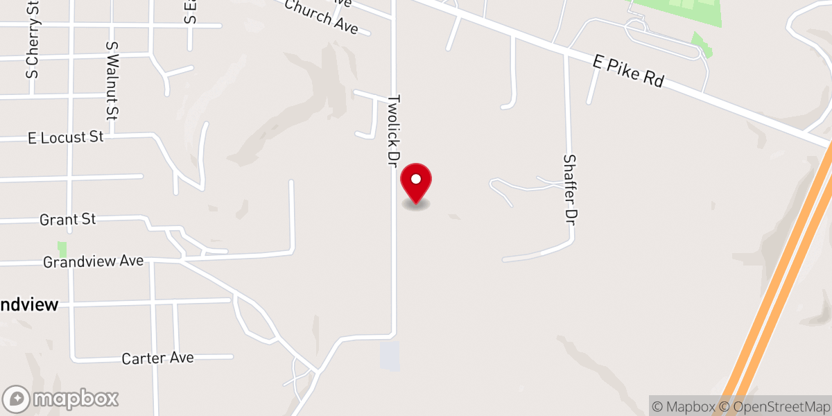 Map showing location of First Unitarian Universalist Church of Indiana PA